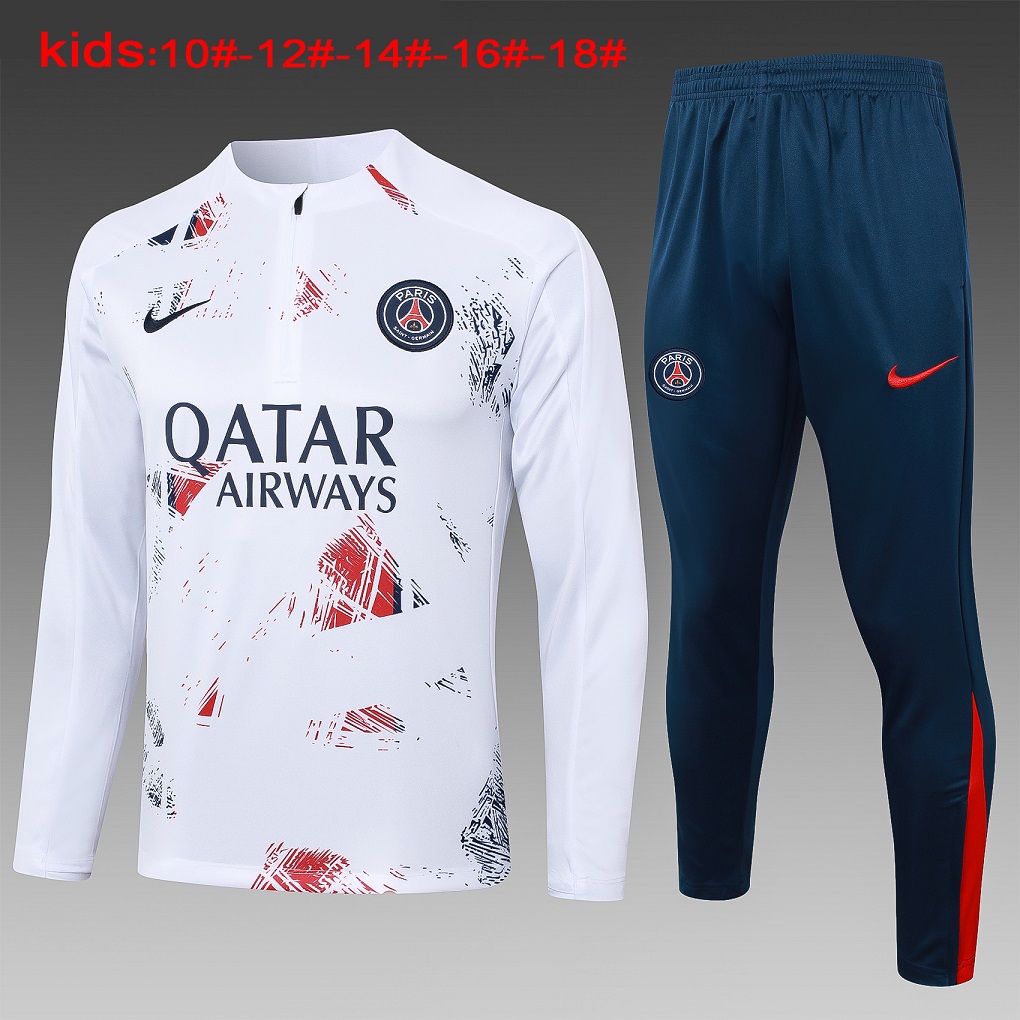 Kids Paris St Germain 24/25 Tracksuit - White